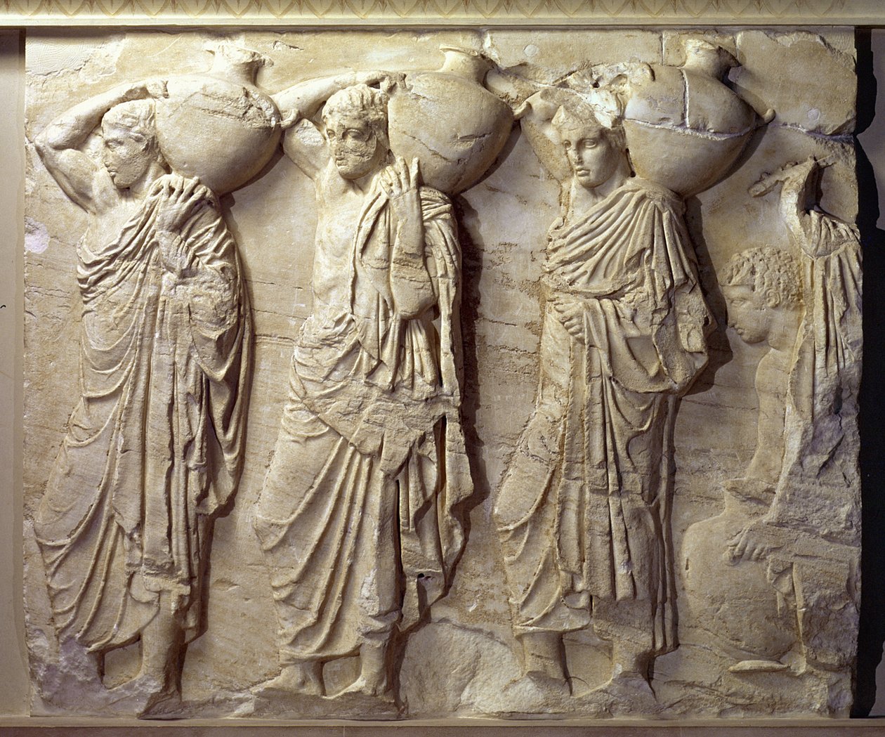 Relief af hydria-bærere fra Parthenons nordfrise, ca. 447-432 f.Kr. (marmor) af Greek
