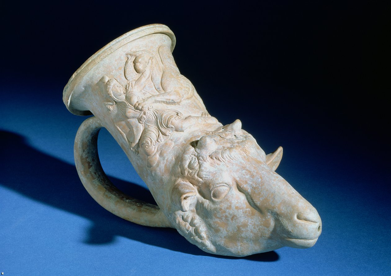 Fårehoved rhyton (keramik) af Greek