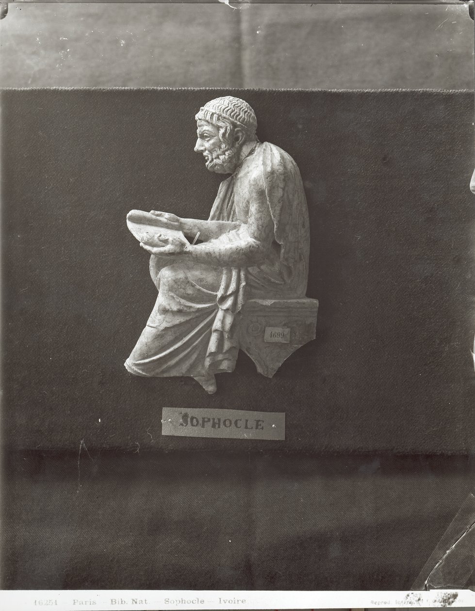 Sofokles (495-406 f.Kr.) digterlæsning (marmor) af Greek