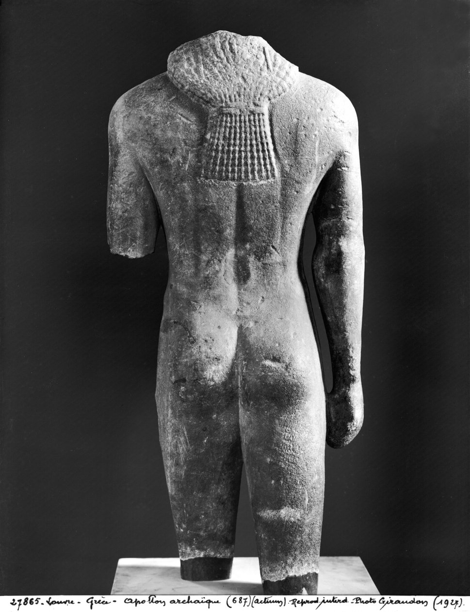 Torso af en kouros, fra Actium, ca. 550 f.Kr. (marmor) (se også 24997) af Greek