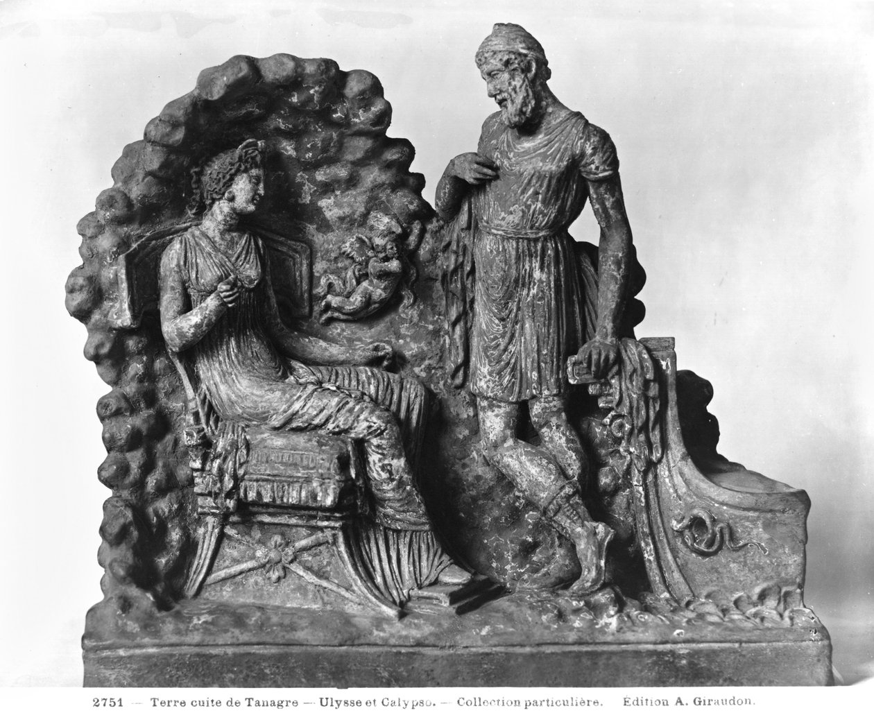 Ulysses og Calypso, fra Tanagra (terracotta) af Greek