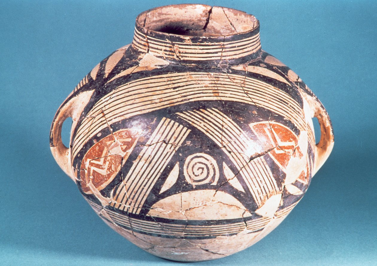 Vase fra Dimini (nuværende Volos) 7. århundrede f.Kr. (polykrom ler) af Greek