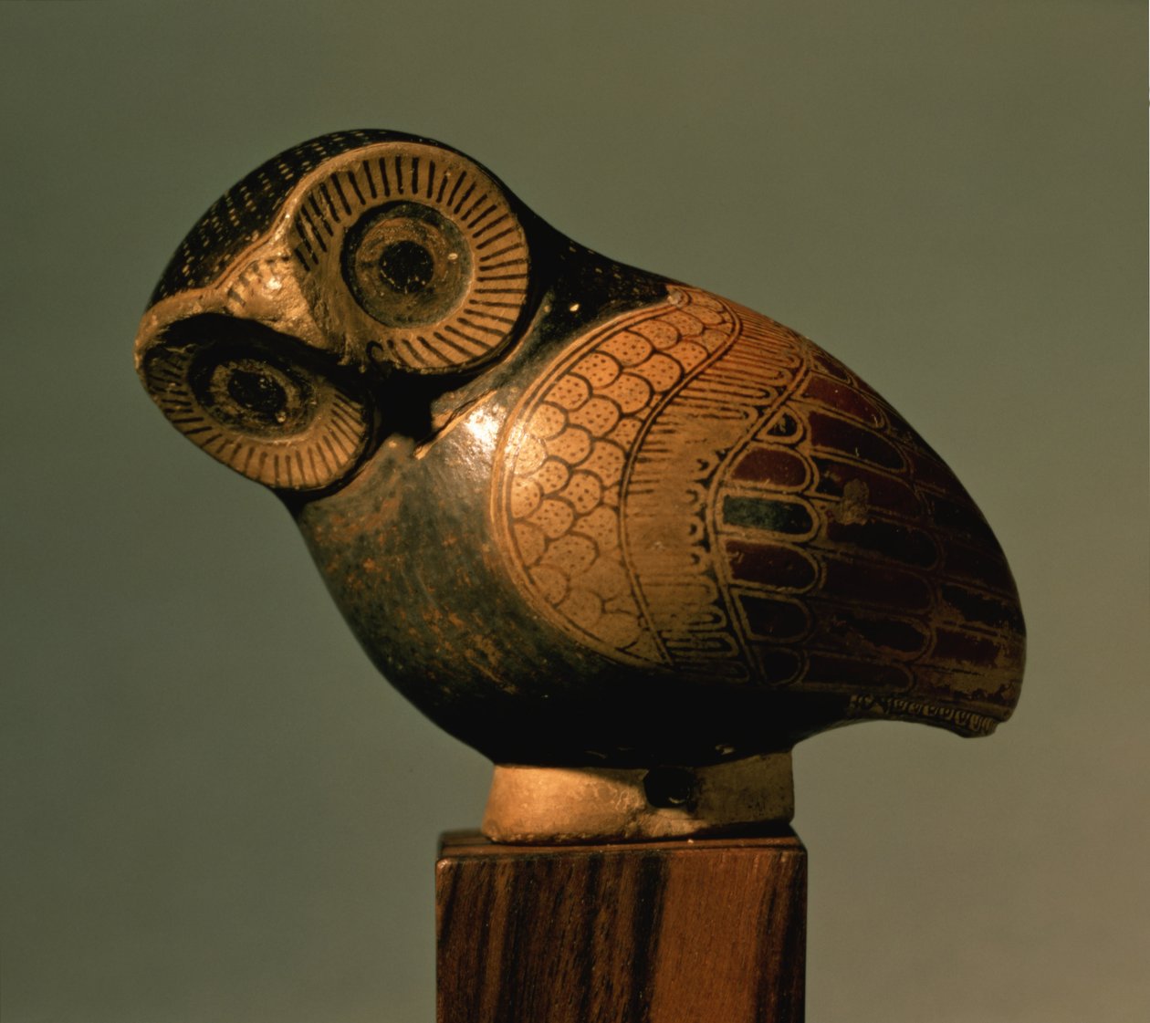 Vase i form af en ugle, Proto-Corinthian, ca. 640 f.Kr. (keramik) af Greek