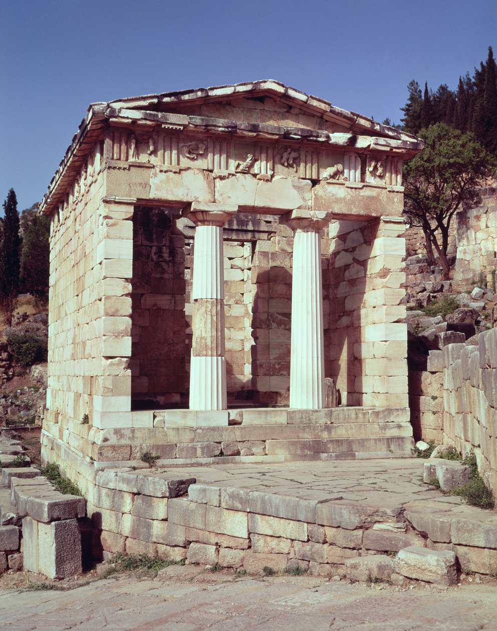 Udsigt over templet for athenernes skatte af Greek