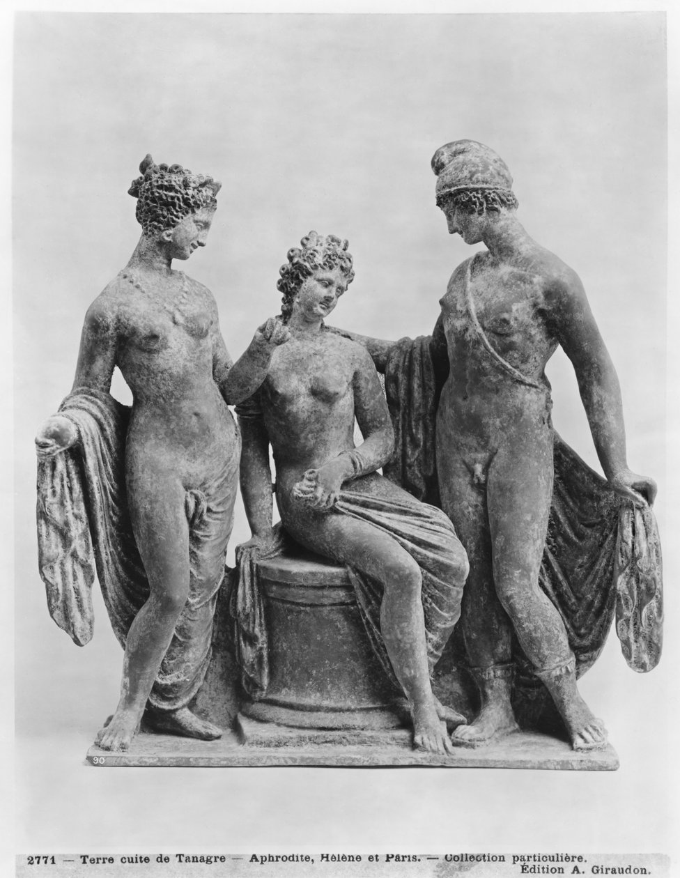 Aphrodite, Helen og Paris, fra Tanagra (terracotta) af Greek School