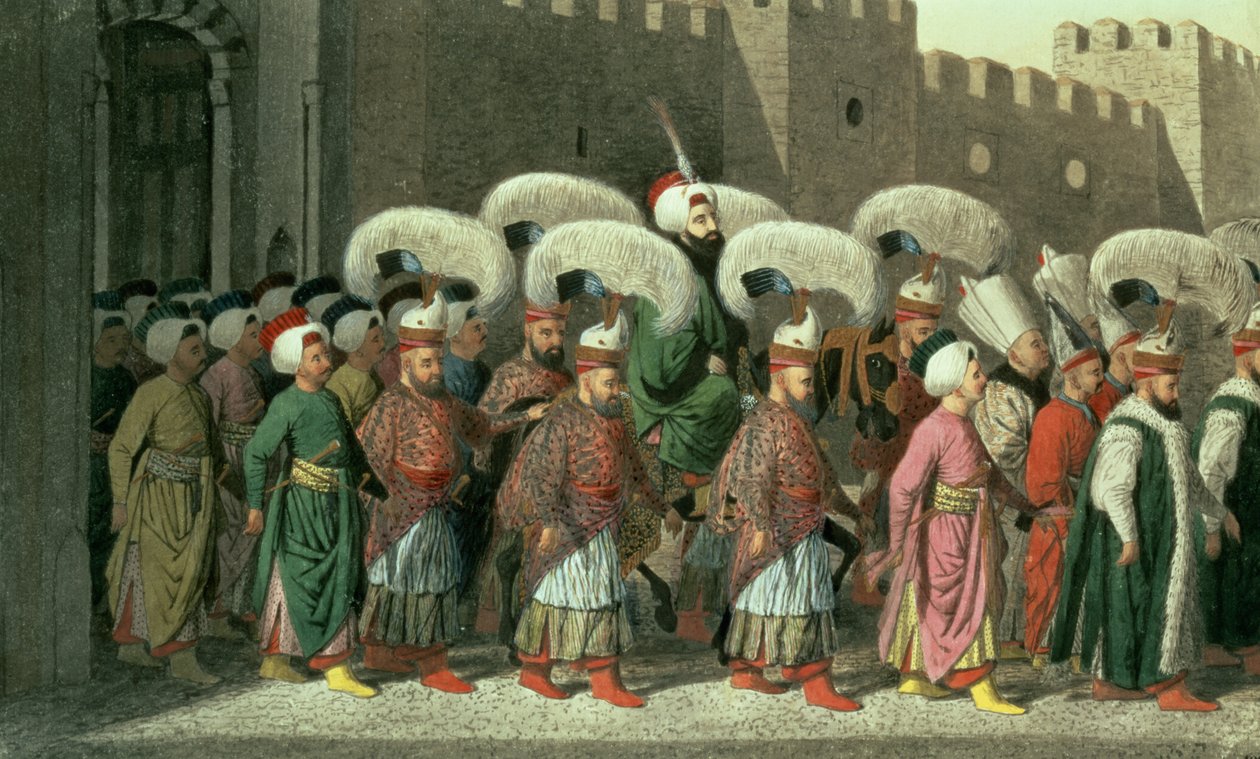 Sultan Mahmud II i procession, 1809 af Greek School