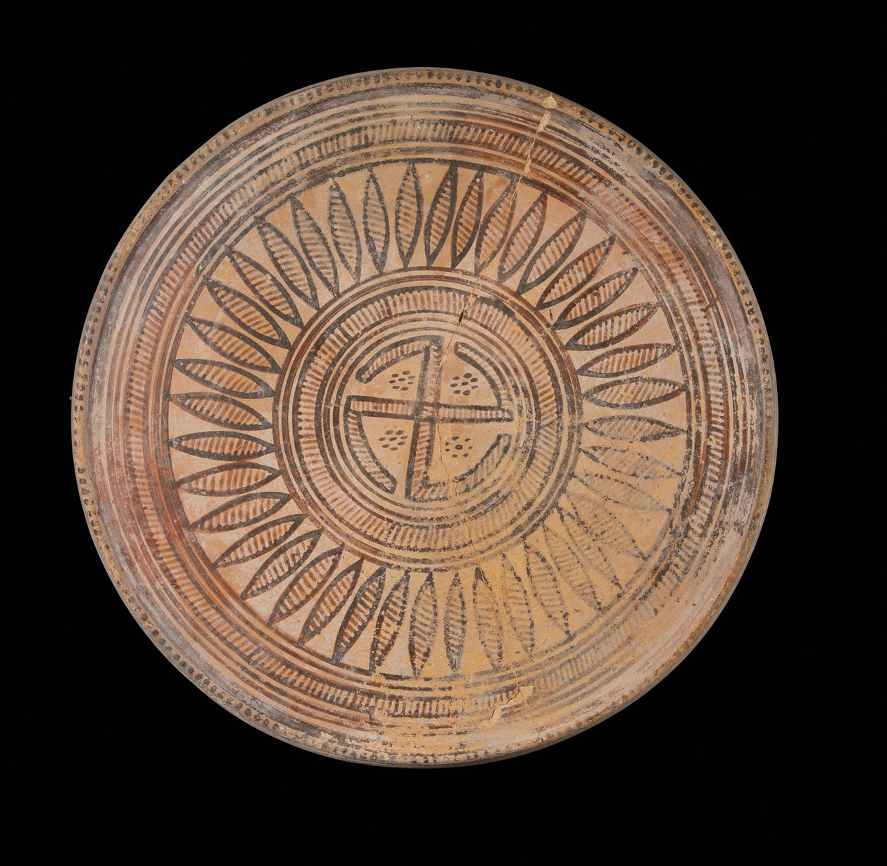 Attic pyxis, sen geometrisk periode, ca. 3. kvartal af det 8. århundrede f.Kr af Greek