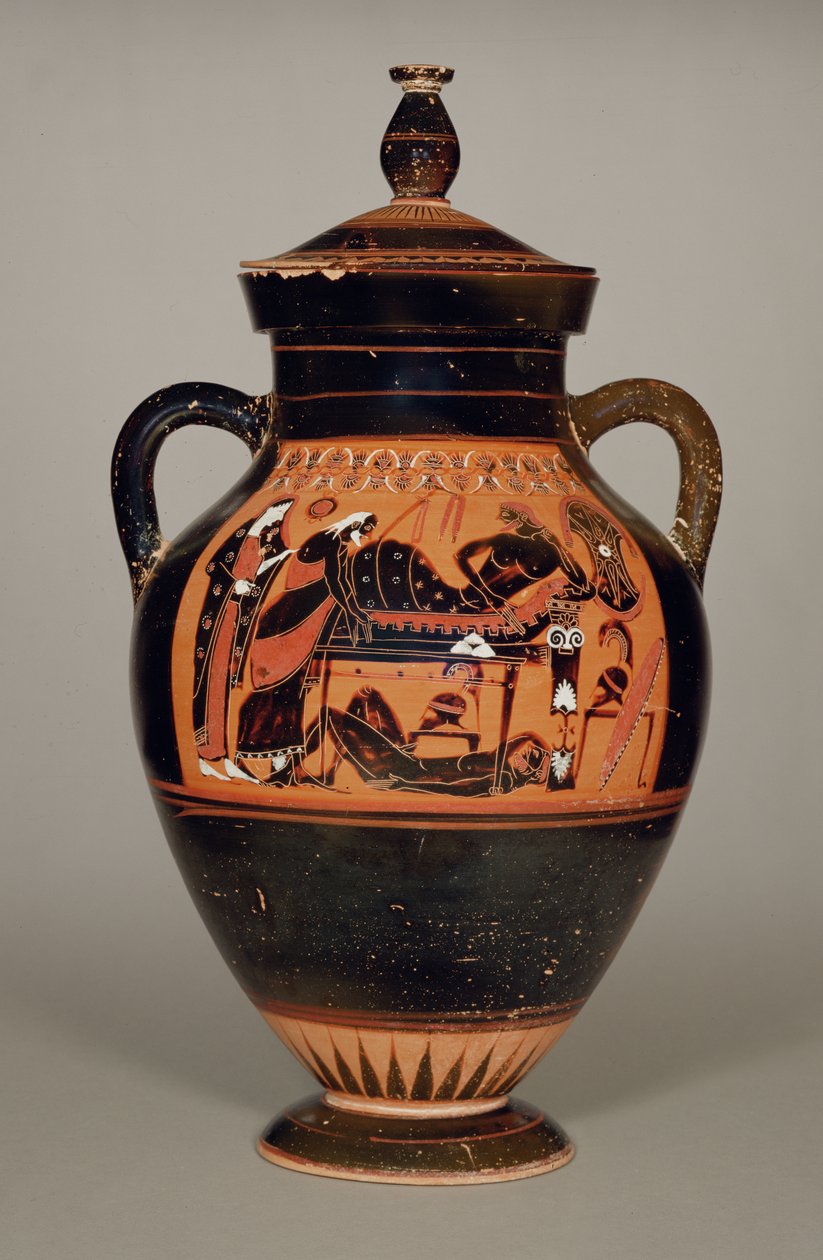 Belly Amphora forestillende Priamos og Achilleus, ca. 550 f.Kr. (keramik) (se også 288279, 293742 og 307550) af Greek