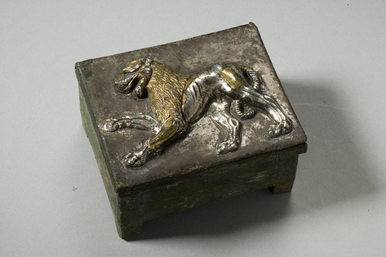 Æske, hellenistisk (pakke forgyldt sølv) (se 270390 for låg) af Greek