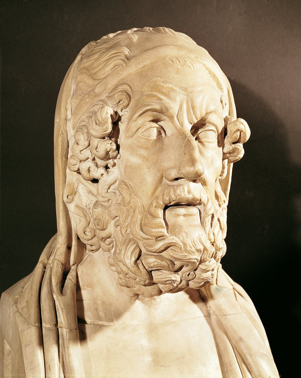 Buste af Homer, hellenistisk periode (330-20 f.Kr.) (marmor) af Greek
