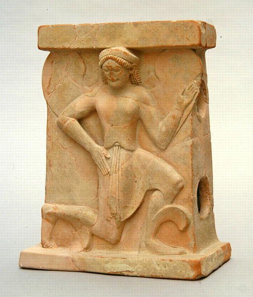 Keramisk alter med iris, ca. 500 f.Kr. (keramik) af Greek