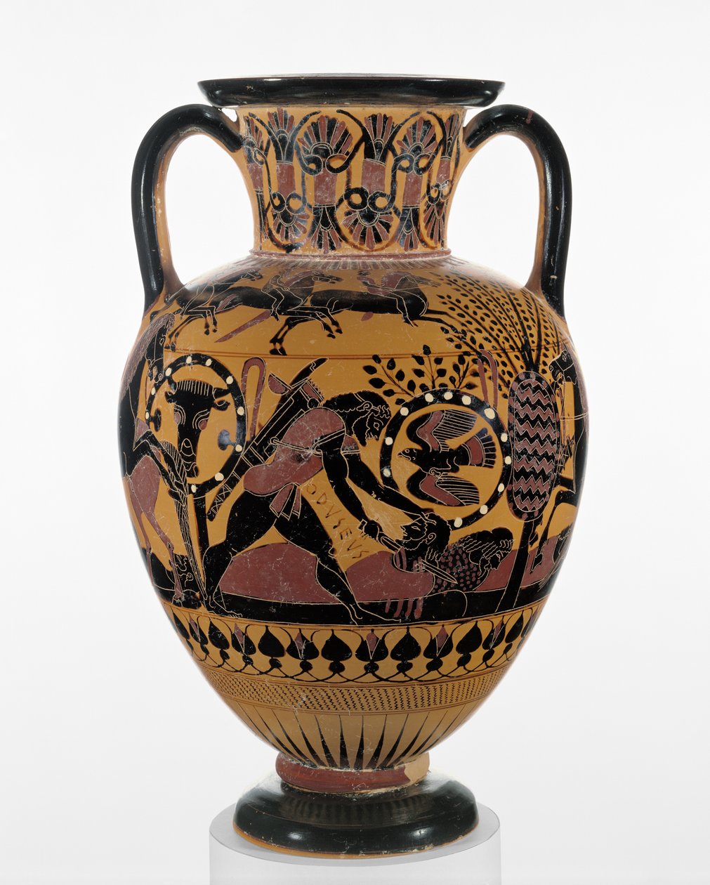 Chalcidian sort-figur hals amfora med Odysseus dræber en thraker, ca. 540 f.Kr. (terracotta) af Greek