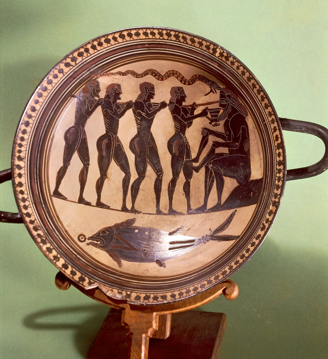 Kop, der viser Ulysses, der blænder Polyphemus, keramik med sorte figurer, Grækenland, græsk civilisation, 6. århundrede f.Kr. af Greek