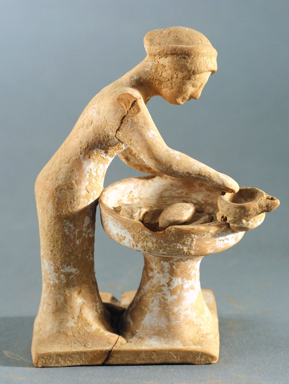 Dagliglivsscene, Tanagra (terracotta) af Greek
