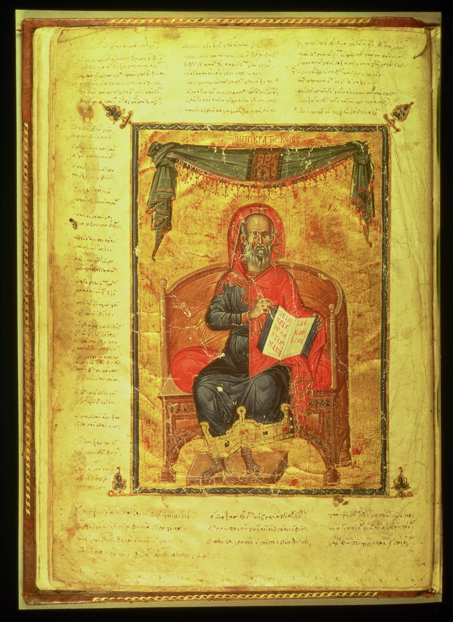 Ms Grec 2144 fol.10v Hippokrates (ca. 460-377 f.Kr.) af Greek