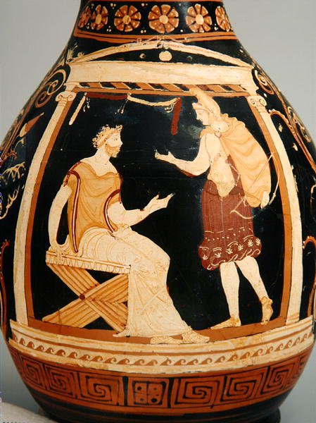 Oinochoe (Form III), 340-320 f.Kr. (keramik) (detalje) af Greek