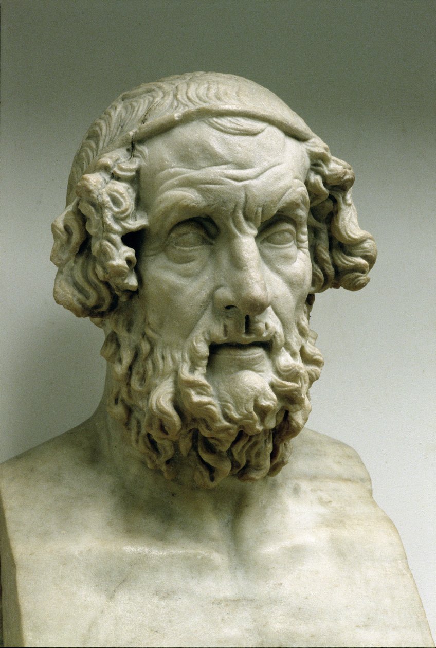 Portrætbuste af Homer (marmor) af Greek