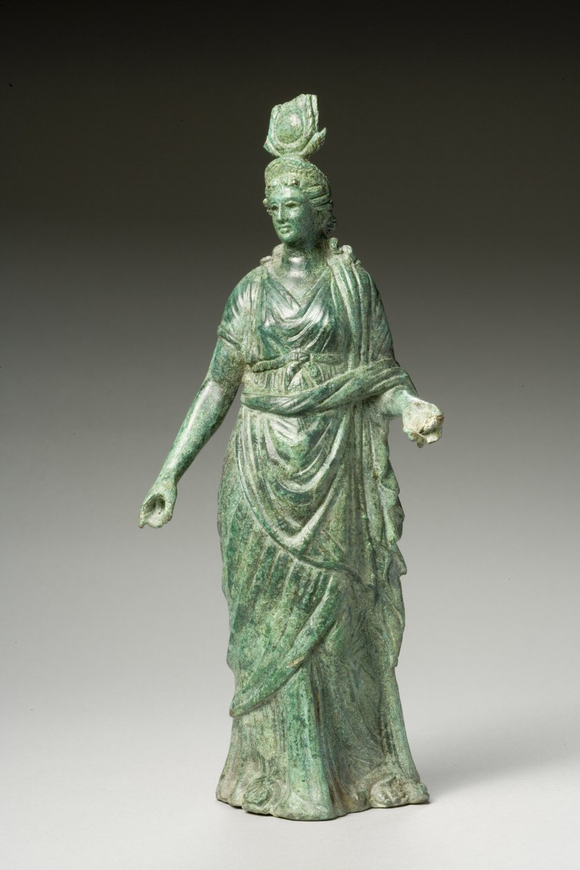 Statue af Isis Fortuna, hellenistisk, 1. århundrede f.Kr.-1. århundrede e.Kr. (bronze) (se 270388 for bagfra) af Greek
