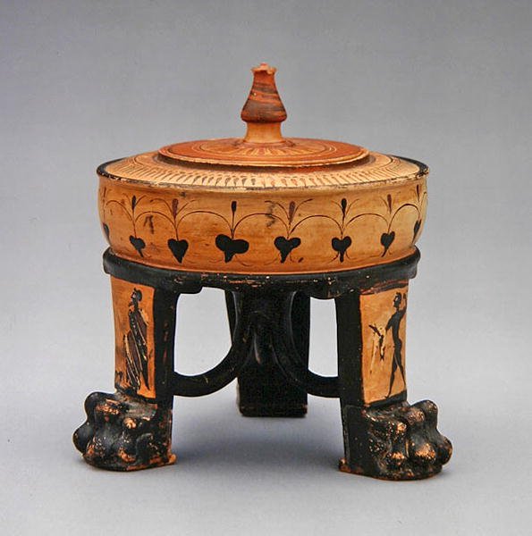 Tripod Exaleiptron, Boeotian School, ca. 500 f.Kr. (keramik) af Greek
