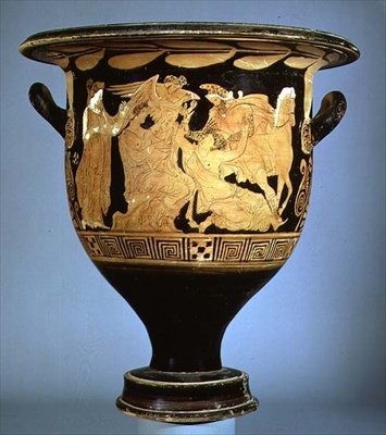 Attic rød-figur klokke krater forestillende Boreas med Oreithya (keramik) af Greek