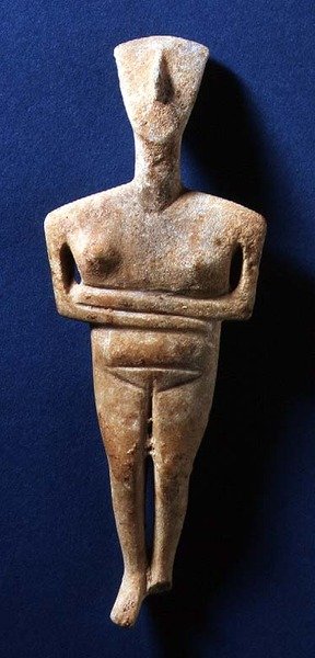 Kykladisk figur, Naxos, ca.3000-2000 f.Kr. (marmor) af Greek