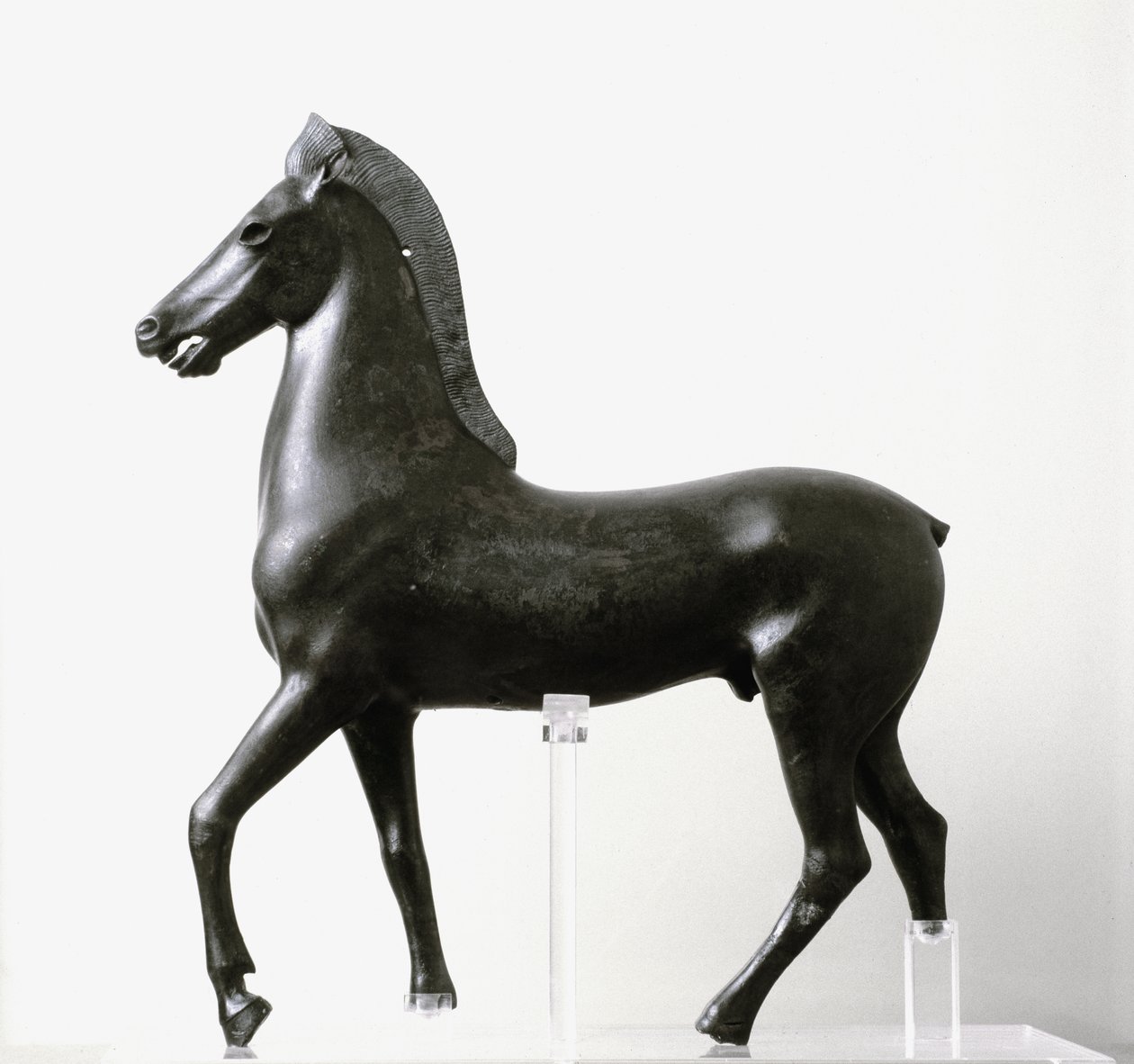 Bronzestatuette af en hest, slutningen af det 2. og 1. århundrede f.Kr. af Greek Roman School