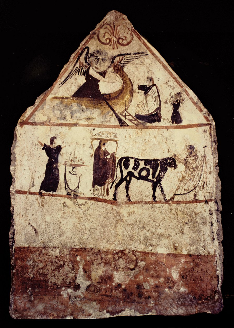 Gaudo Necropolis, Lucanian fresko-gravmaleri 340 f.Kr af Greek School