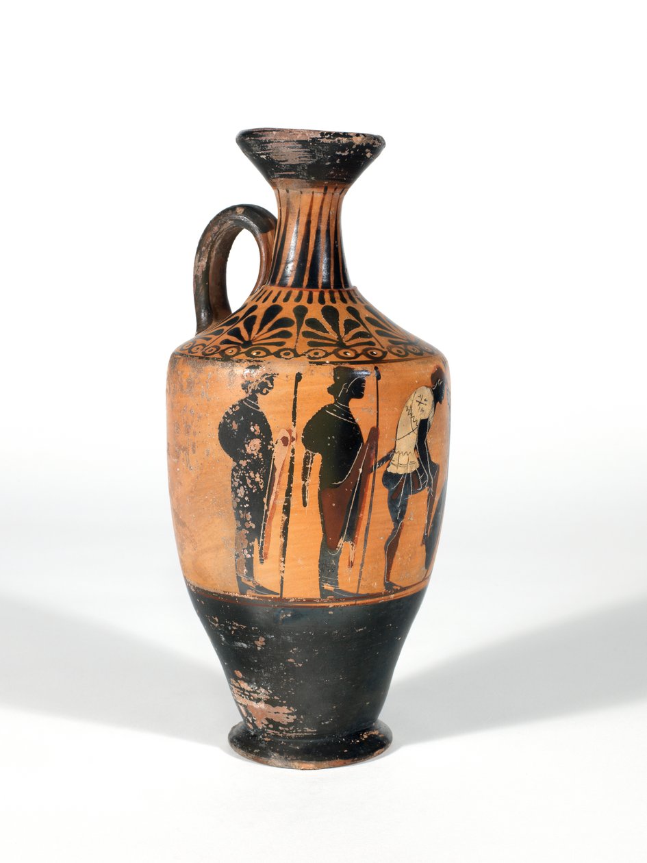 Lekythos, Krigere bevæbnet til kamp, 510-500 f.Kr. af Greek School