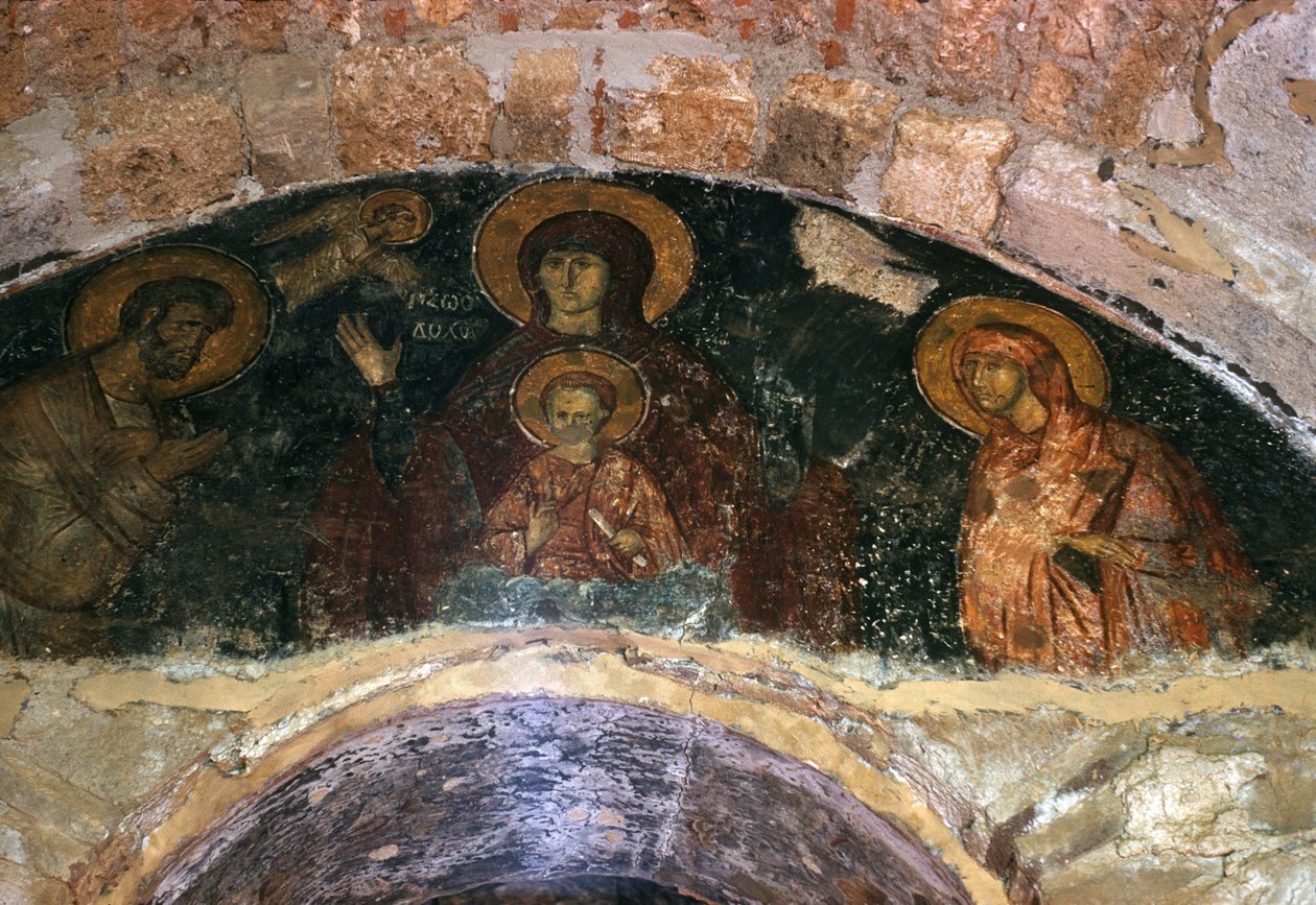 Guds Moder, narthex vægmaleri, Afendiko kirke, Brontochion kloster af Greek School