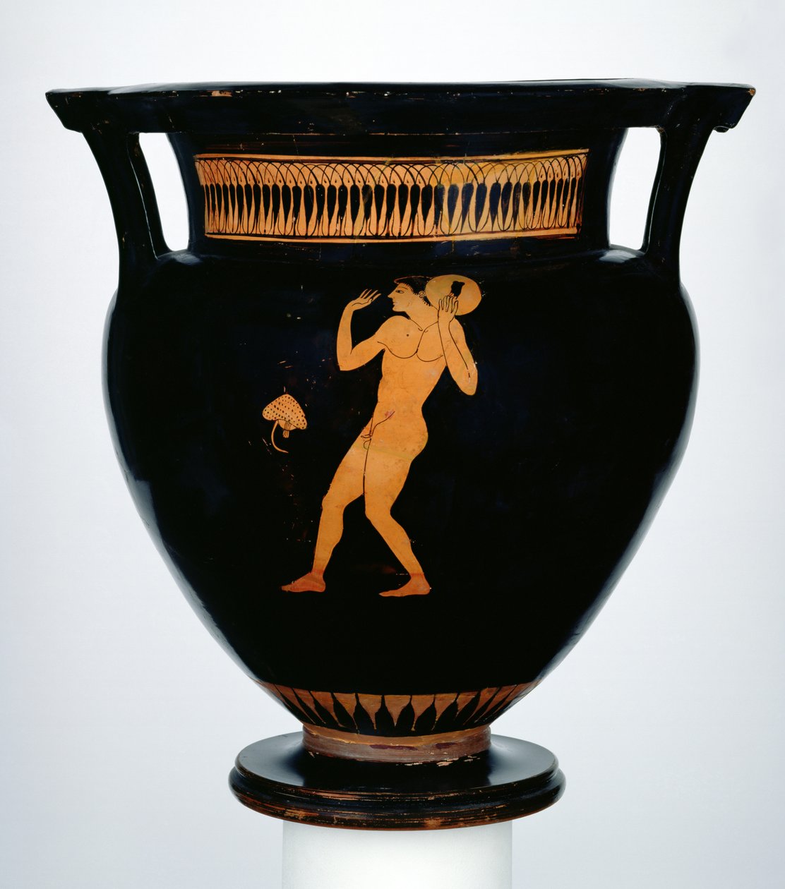 Krater med rød figur, der forestiller en diskoskaster (keramik) af Greek School