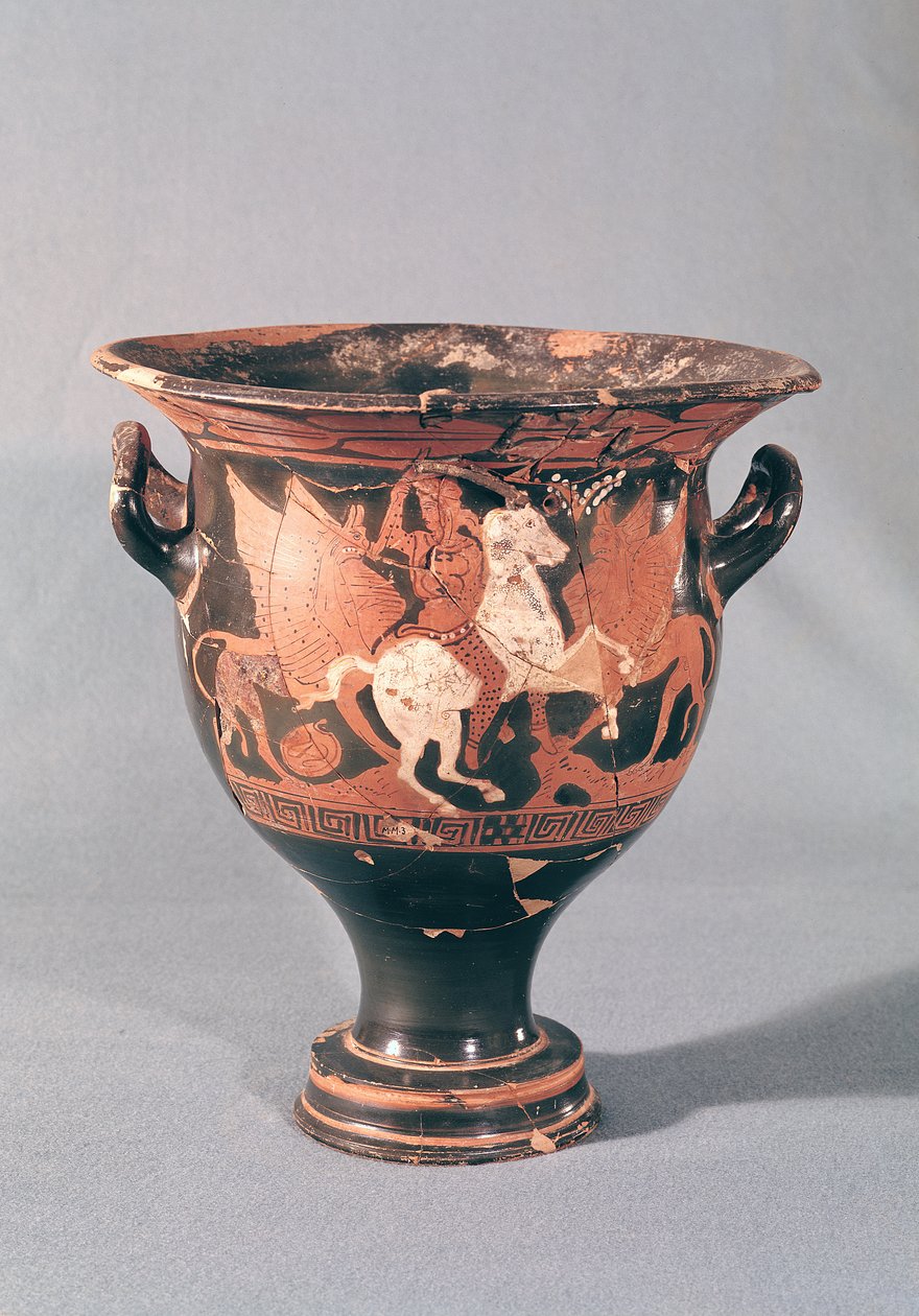 Krater med røde figurer, der forestiller amazoner og griffiner (keramik) af Greek School