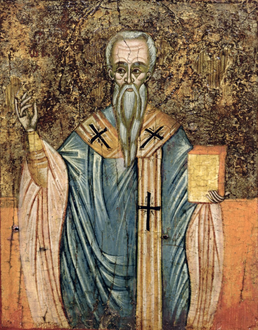 St. Cyril af Alexandria (ca. 376-444), ikon (tempera på panel) af Greek School