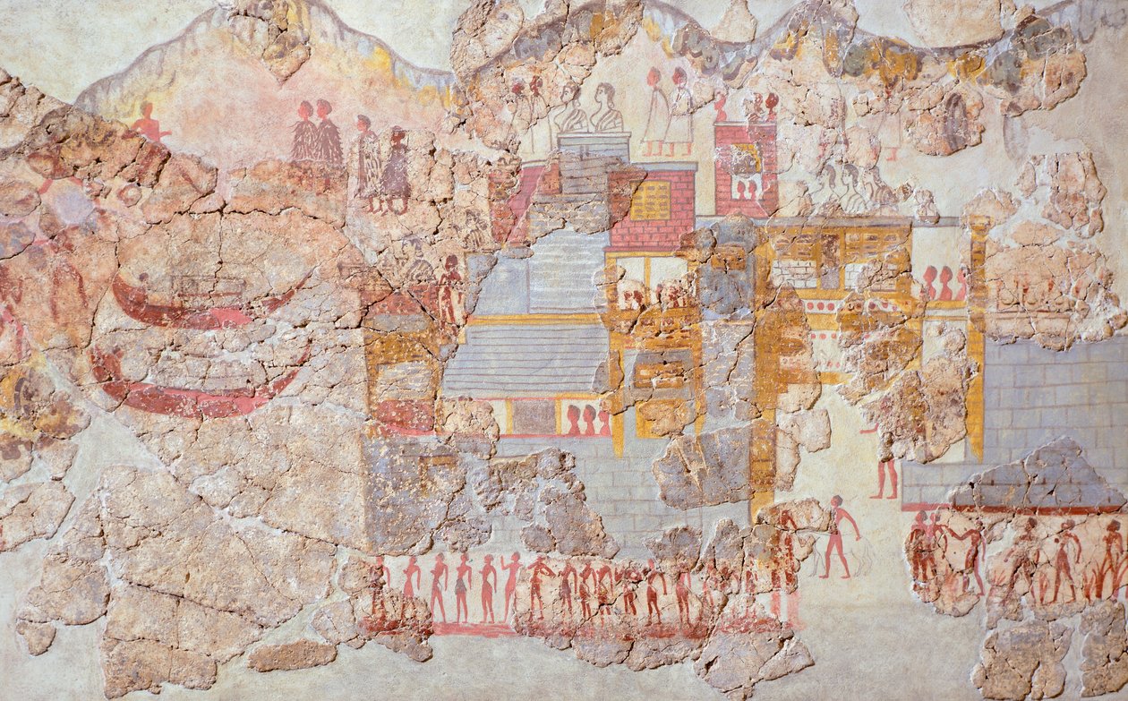 Flåden, Akrotiri fresco, Thera (i dag Santorini), minoiske civilisation af Greek School