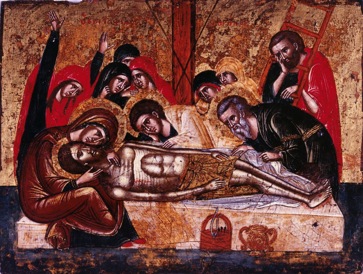 Nedstigningen fra korset af Greek icon