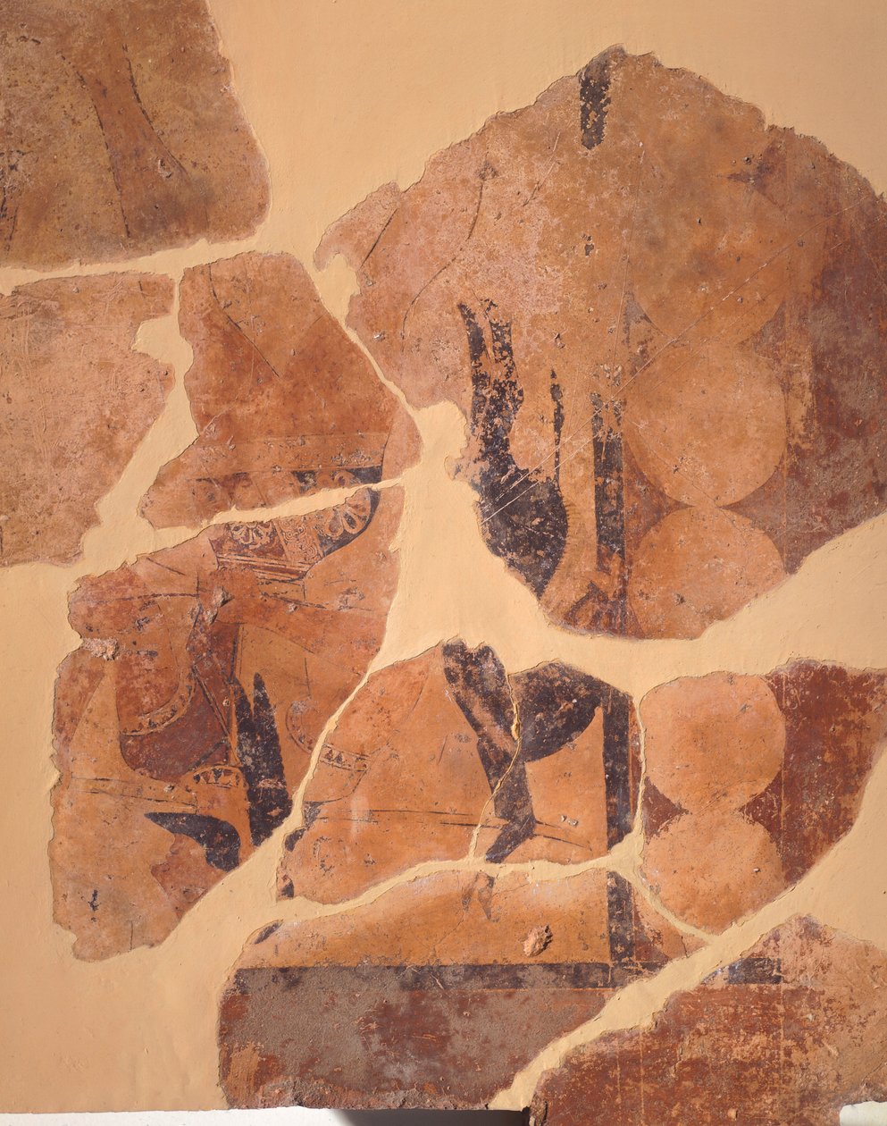 Jægerens tilbagevenden, fresko fra Temple C i Thermos, Grækenland, græsk civilisation, ca 630 f.Kr. af Greek School