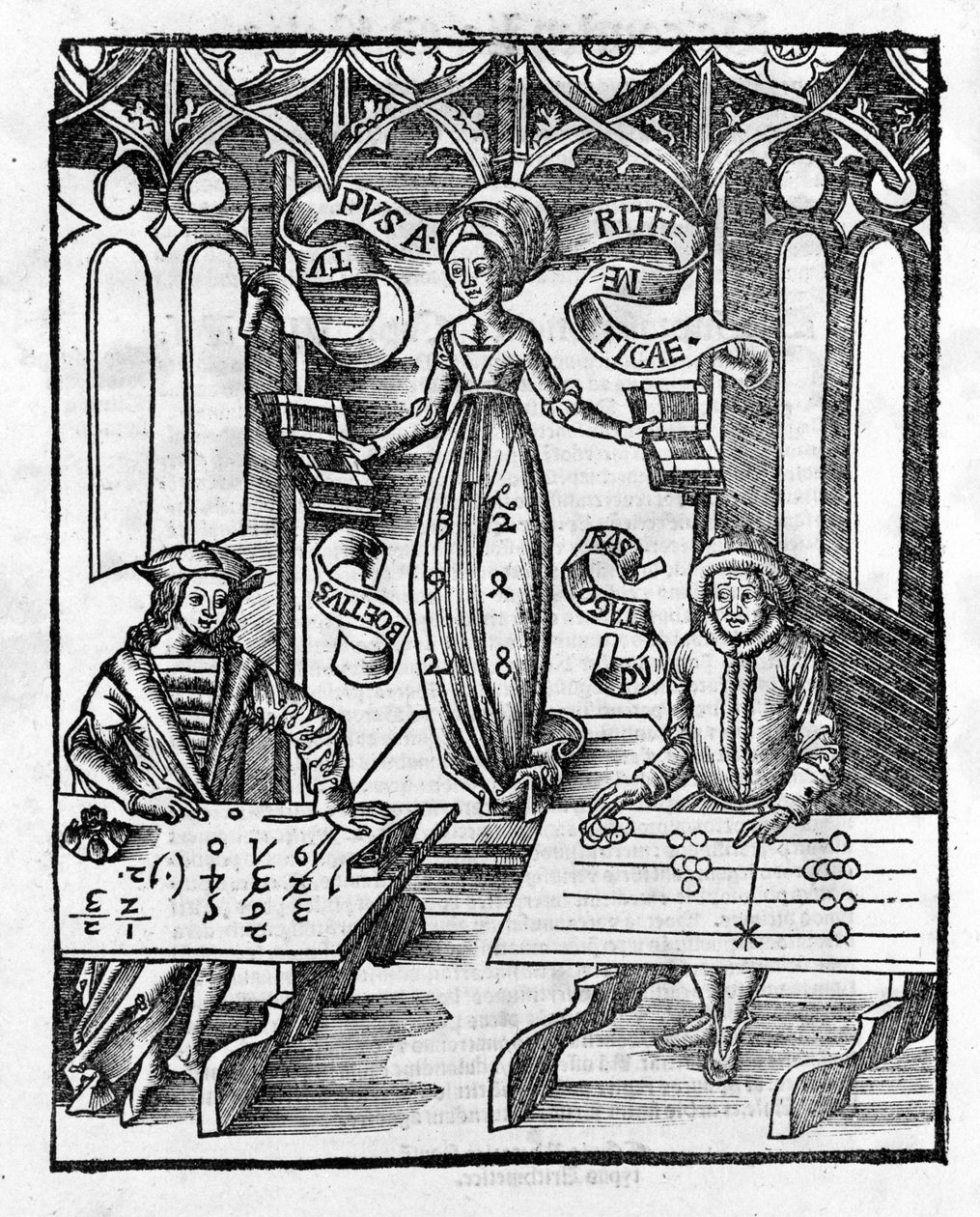 Liberal Arts: Arithmetic - i "" Philosophical Daisy"" af Gregor Reisch (1467-1525). balle af Gregor Reisch
