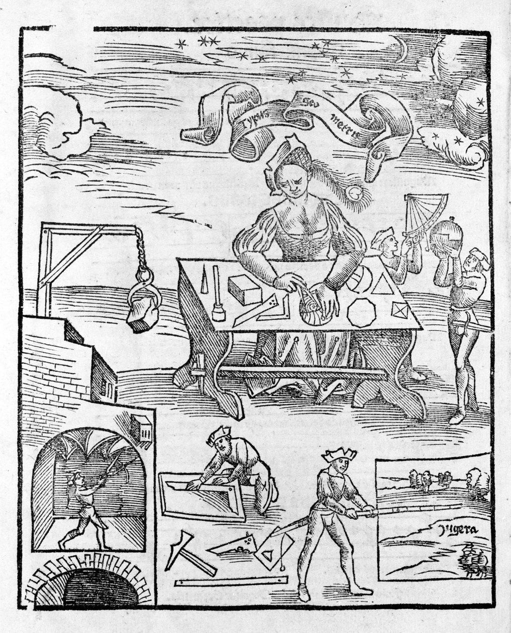 Liberal Arts: Geometry - in "" Philosophical Daisy"" af Gregor Reisch (1467-1525). balle af Gregor Reisch