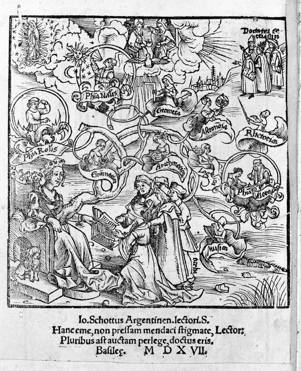 The Liberal Arts: The Trivium and the Quadrivium - i "" Margaret Philosophica"" af Gregor Reisch (1467-1525). balle af Gregor Reisch
