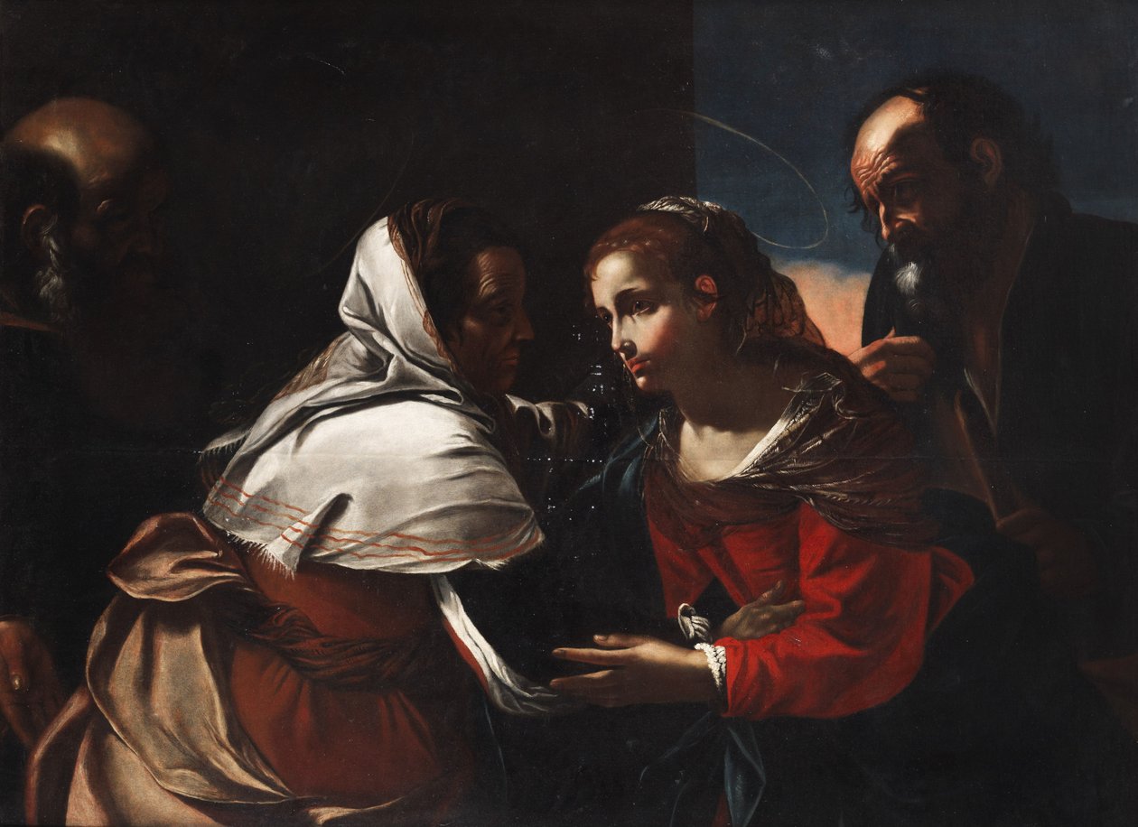 Mary og Joseph på besøg hos Elisabeth og Zacharias af Gregorio Preti