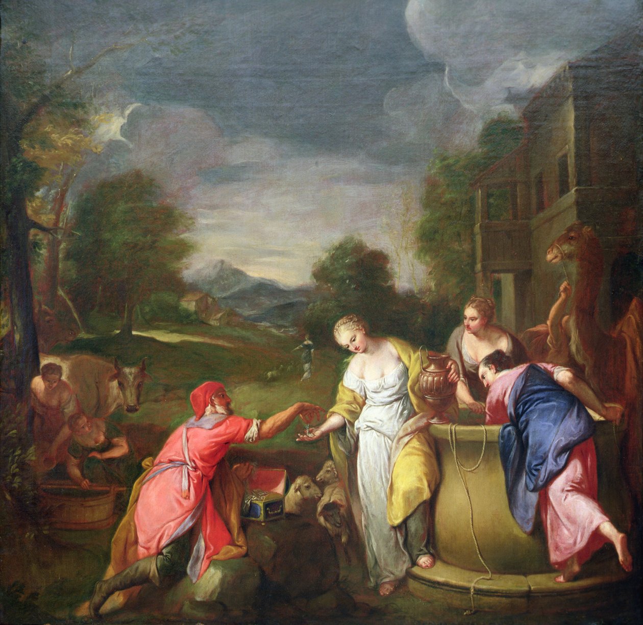Eliezer og Rebecca af Gregorio Lazzarini