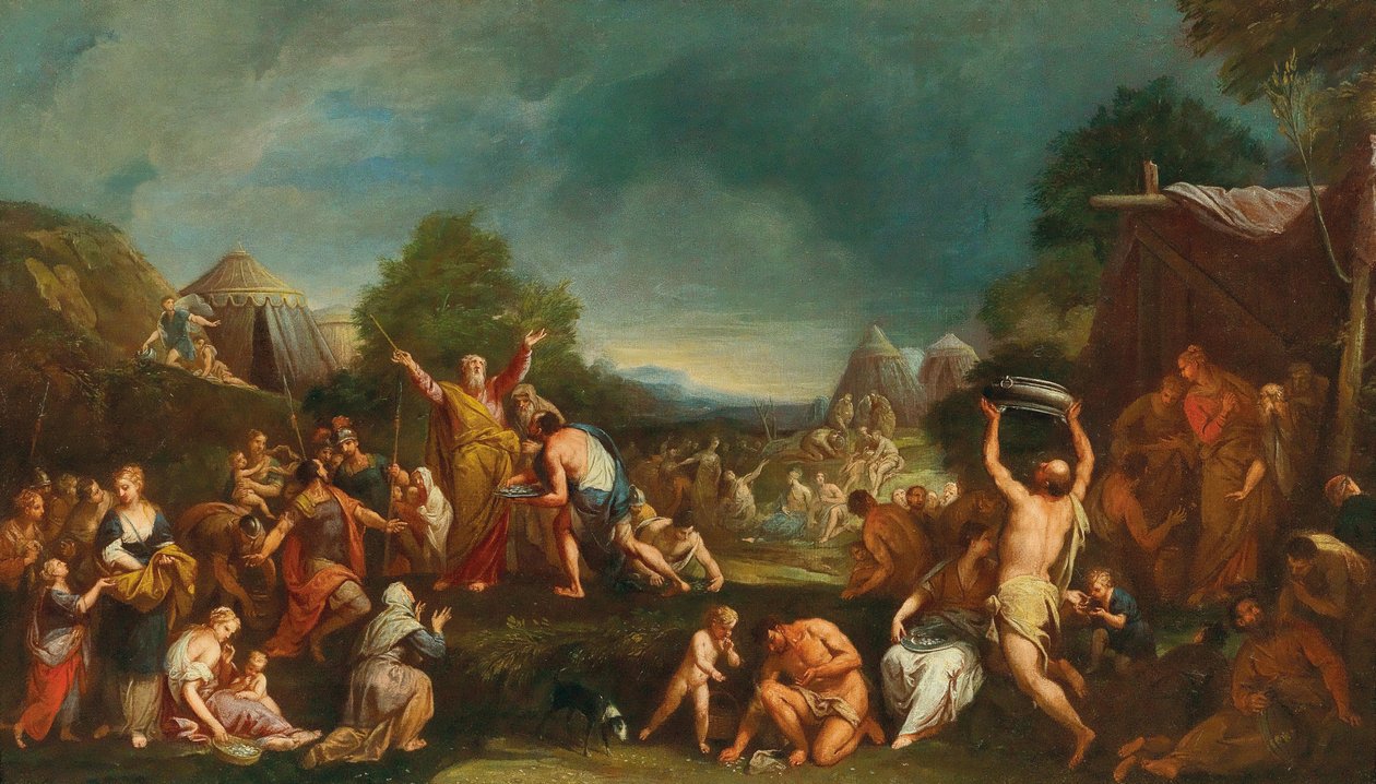 Israelitterne samler Manna. af Gregorio Lazzarini