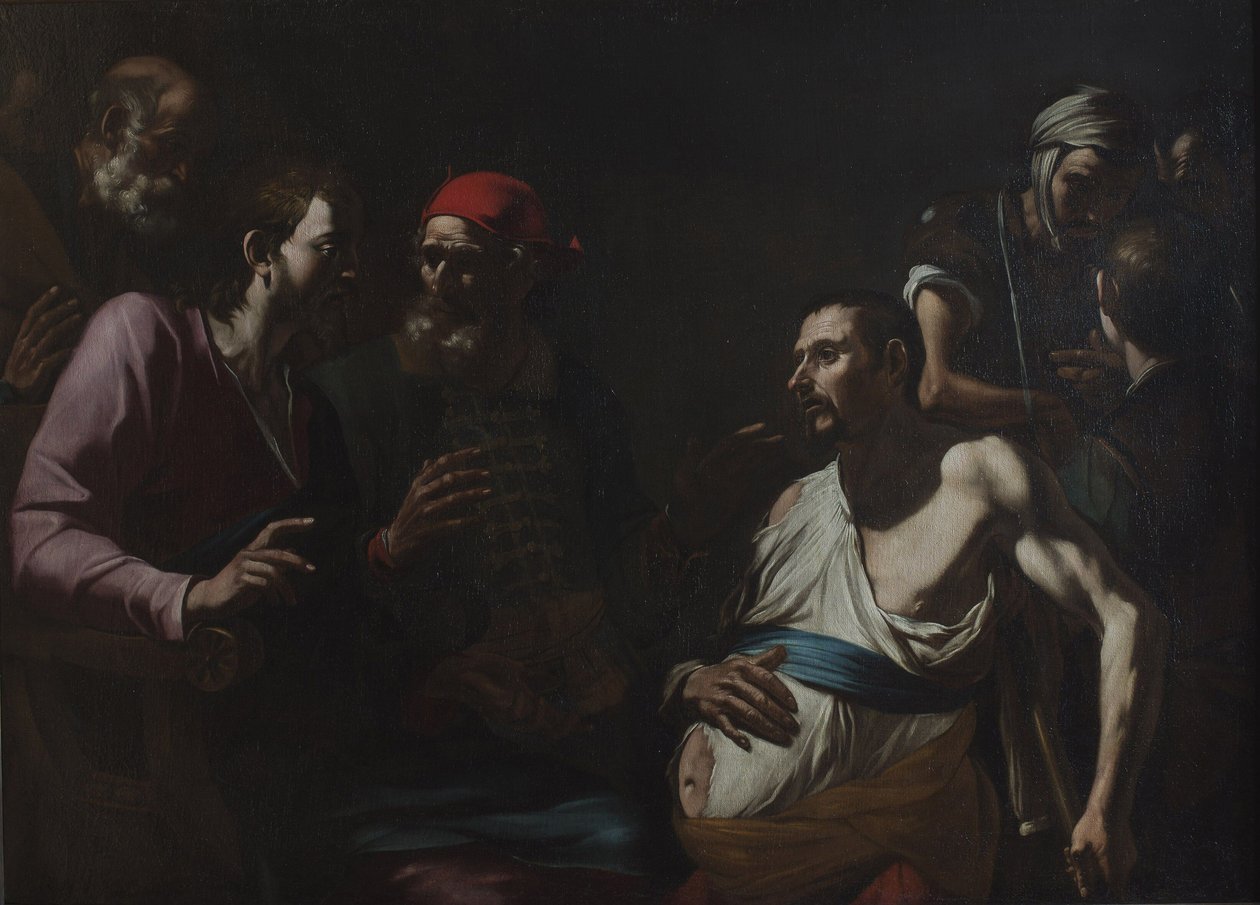 Helbredende mand med vattersot, ca. 1630. af Gregorio Preti