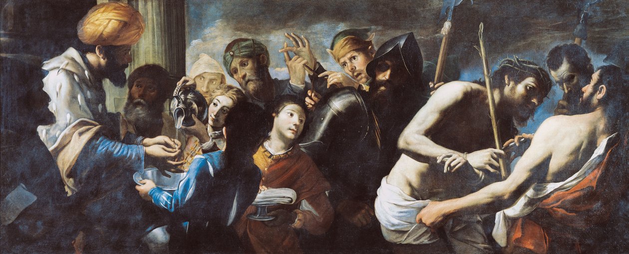 Pilatus vasker sine hænder Kristus før Pilatus, ca. 1640. af Gregorio Preti