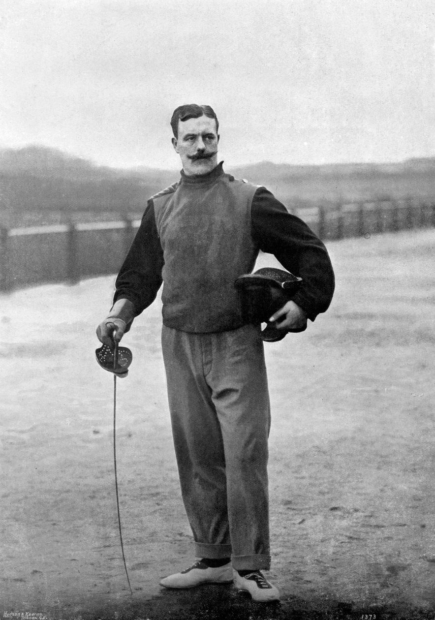 Kaptajn Walter Edgeworth-Johnstone fra Royal Irish Regiment, Aldershot, Hampshire, 1896. af Gregory and Co