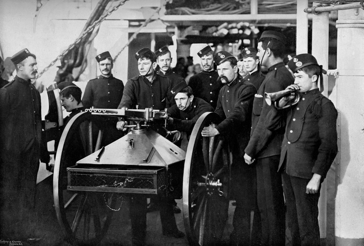 Repel boarders øvelse, Sheerness Gunnery School, Kent, 1896 af Gregory and Co