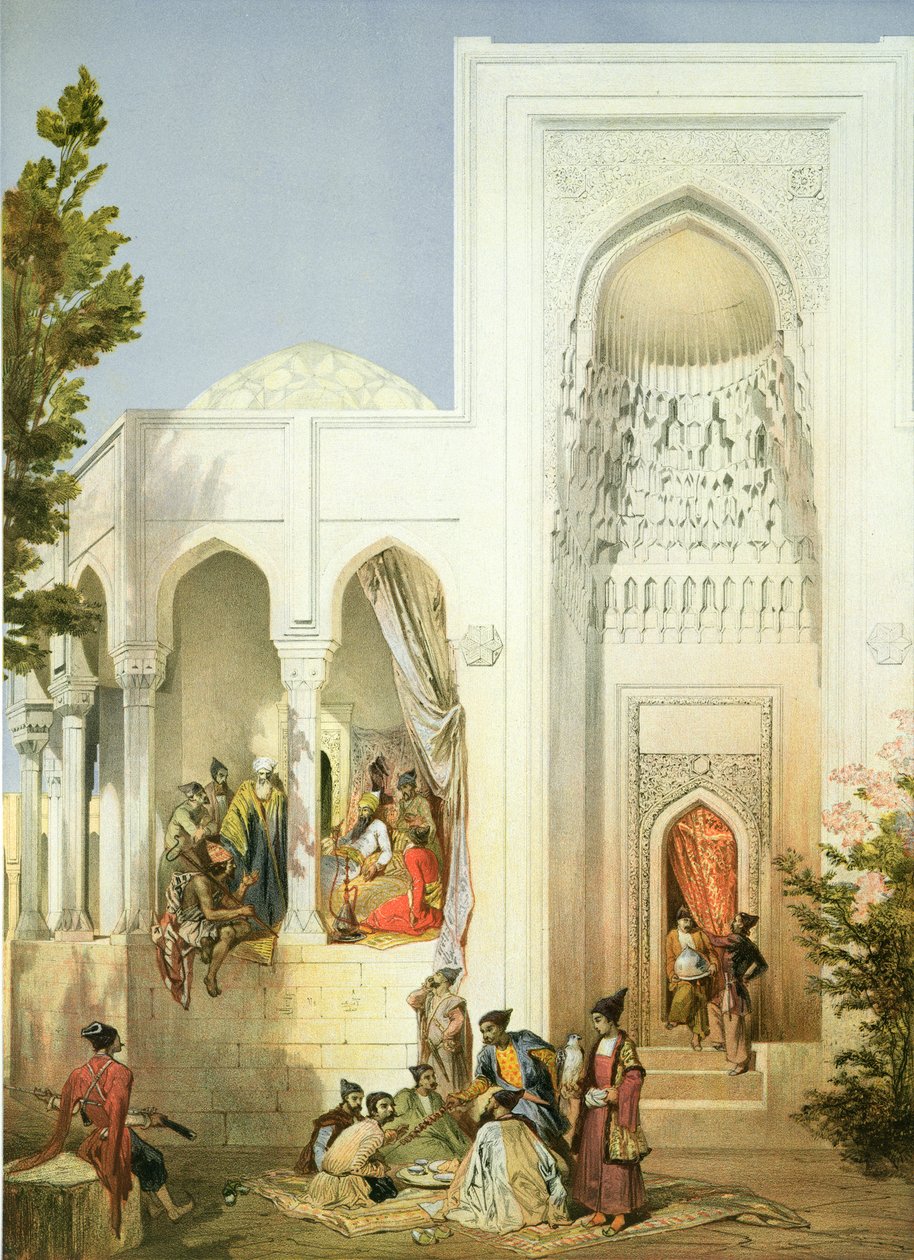 The Palace of the Khan of Baku, Absheron-halvøen, plade 42 fra en bog om Kaukasus, indgraveret af Mouilleron, Baylis og Charles Claude Bachelier, pub. af Alfred Leon Lemercier, 1847 af Grigori Grigorevich Gagarin