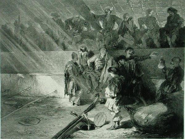 Vinfremstilling i Kahetie, Georgien, planche 31 fra en bog om Kaukasus, graveret af Adolphe Mouilleron (1820-81), udgivet af Alfred Leon Lemercier, Paris af Grigori Grigorevich (after) Gagarin