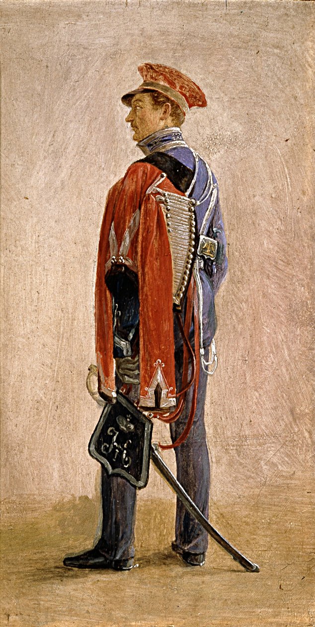 Portræt af P.M. Kunitsky, husar af husarregimentet William, prins af Nassau, 1832 af Grigori Grigorevich Chernetsov