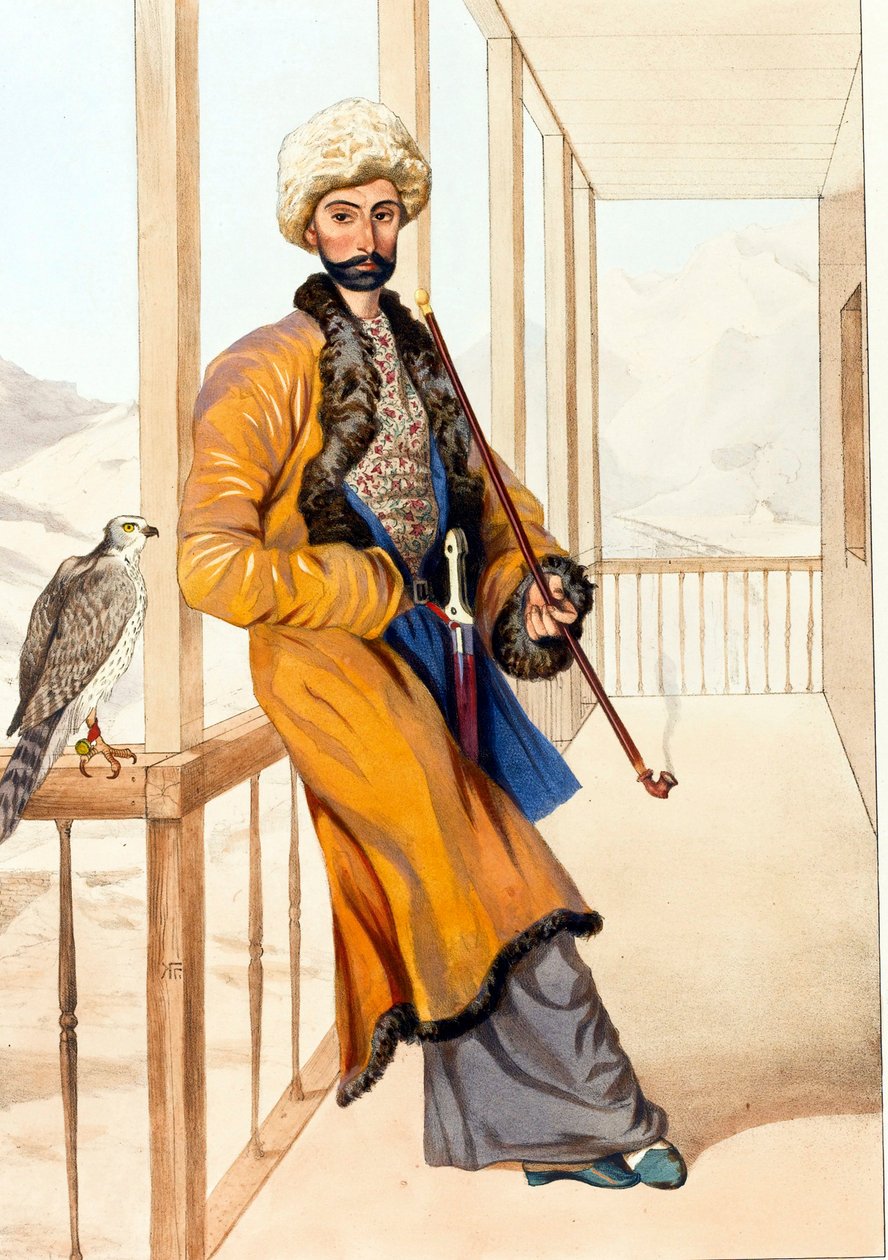 Kaukasisk traditionel kjole af Gagarin, Grigori Grigorievich (1810-1893) af Grigori Grigorevich Gagarin