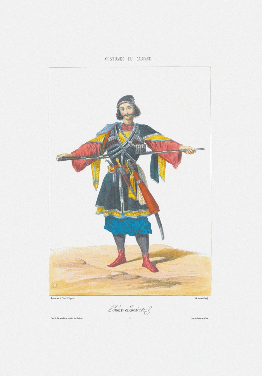 Prince of Imereti Fra: Scener, landskaber, skikke og kostumer i Kaukasus, 1840 af Grigori Grigorevich Gagarin